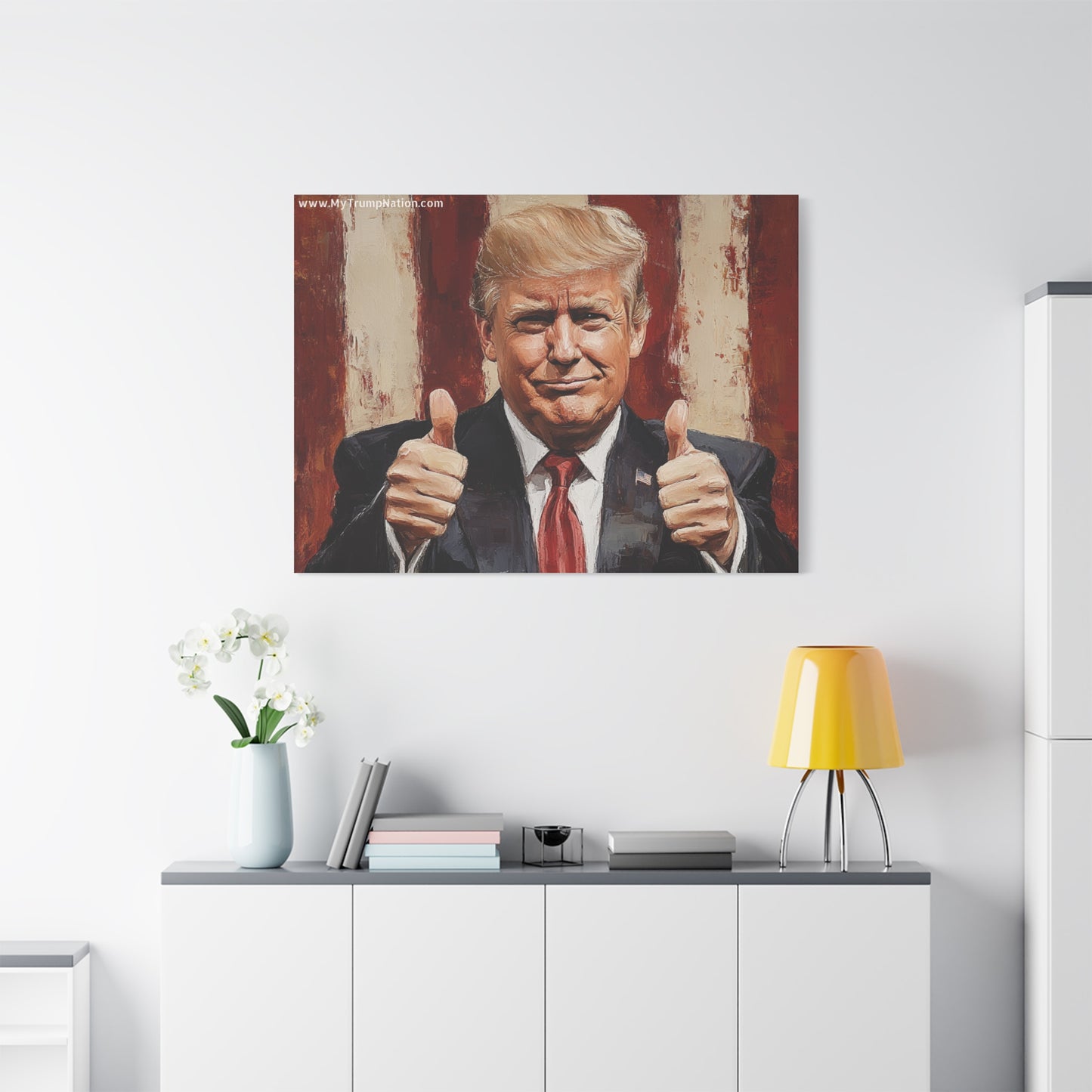 Patriotic Canvas Wall Art - Trump Thumbs Up