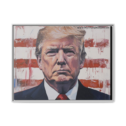 Patriotic Framed Canvas Art - Donald Trump Portrait