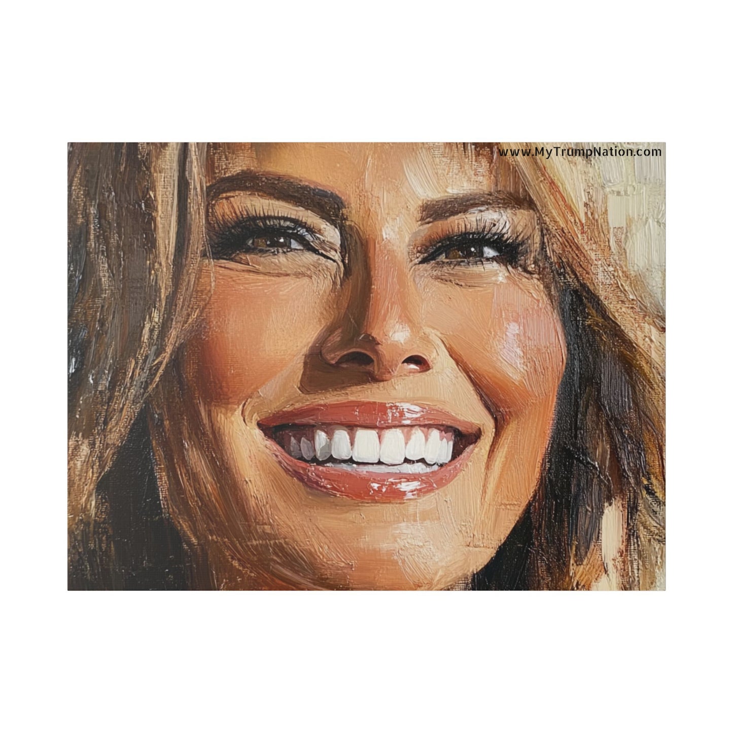Melania Trump Smiling Portrait Canvas Art