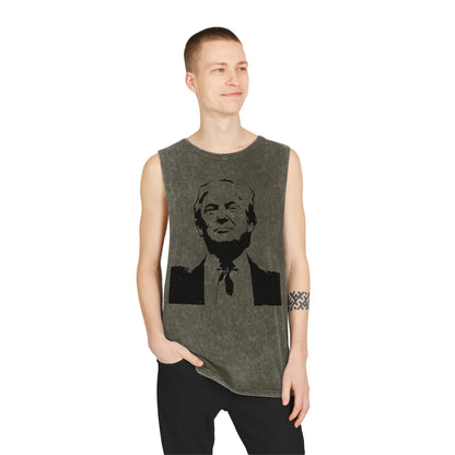Unisex Stonewash Tank Top - Vintage Style Trump Graphic