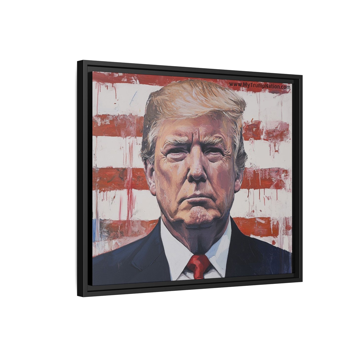 Patriotic Framed Canvas Art - Donald Trump Portrait