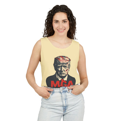 Unisex Garment-Dyed Tank Top - MAGA Graphic Tee for Political Enthusiasts