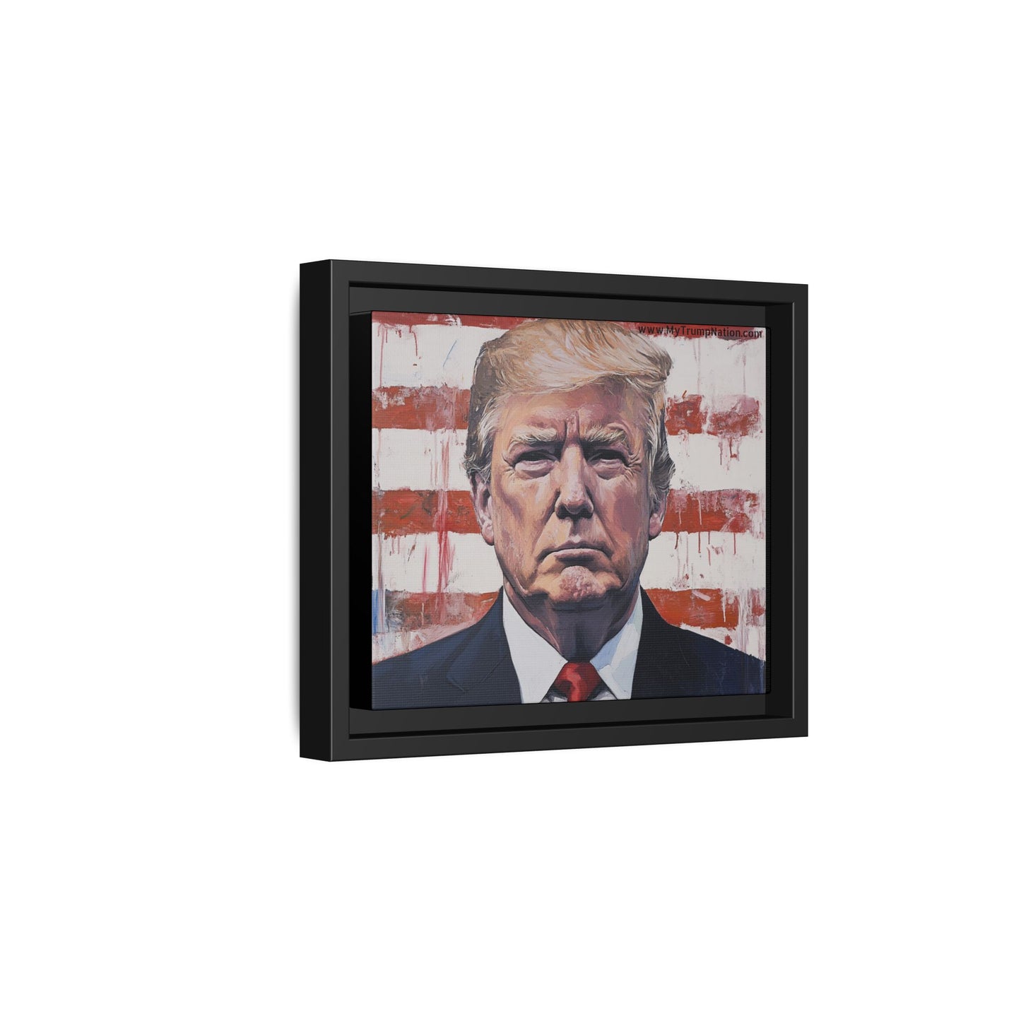 Patriotic Framed Canvas Art - Donald Trump Portrait