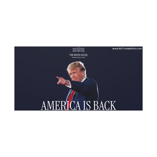 Matte Canvas Wall Art - "America Is Back" featuring Trump