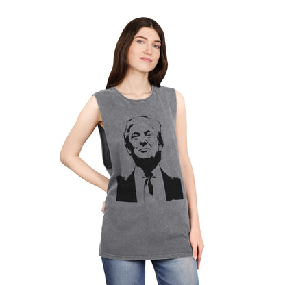 Unisex Stonewash Tank Top - Vintage Style Trump Graphic