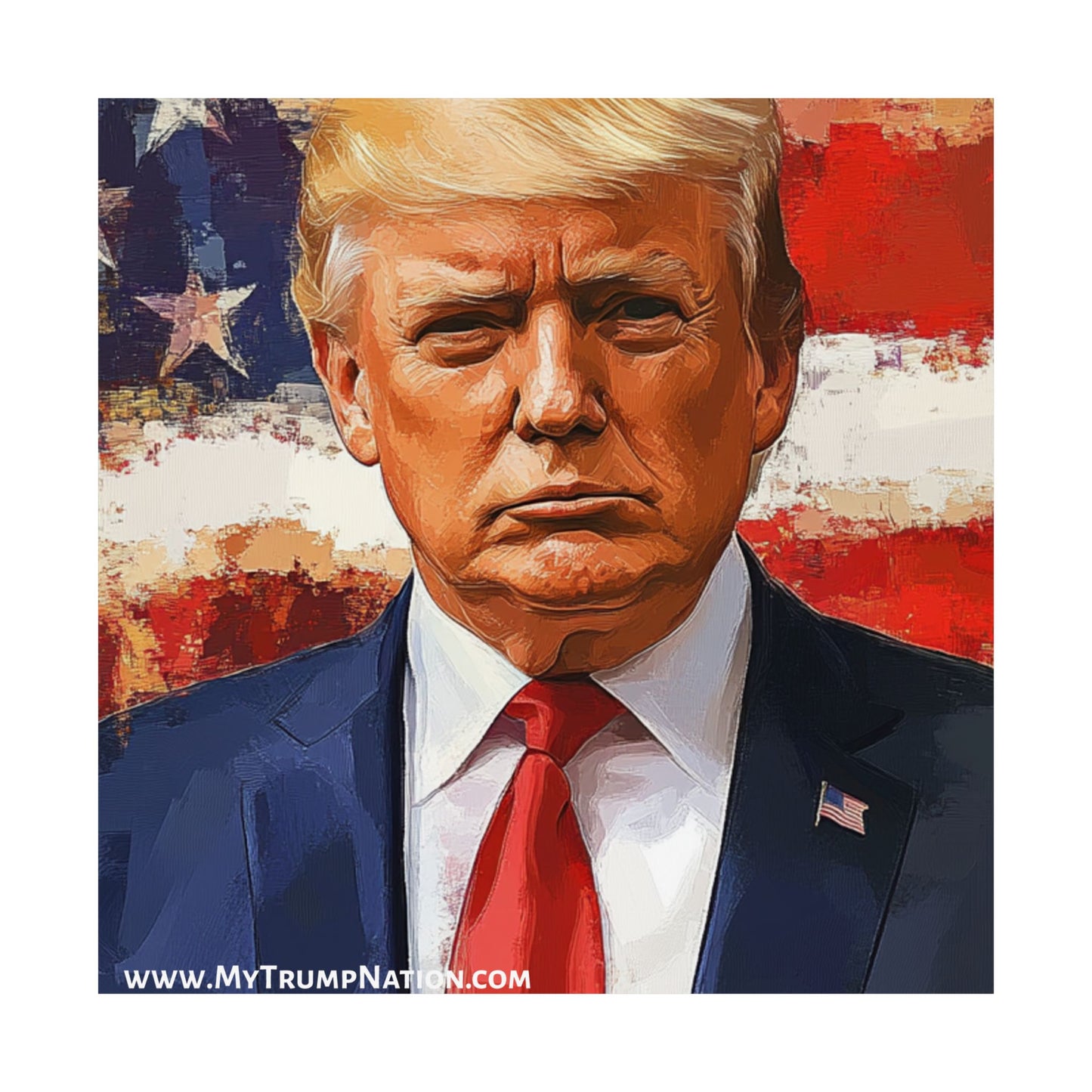 Patriotic Matte Vertical Poster - Bold Trump Artwork