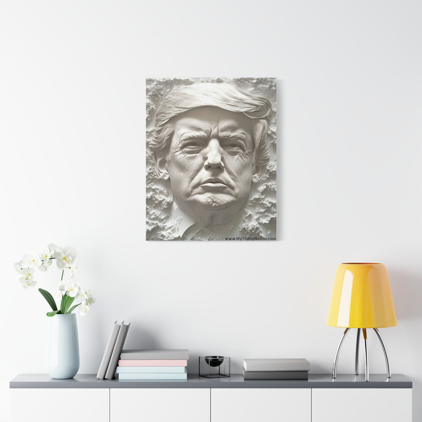 Artistic Matte Canvas Wall Art - Donald Trump 3D Relief Design