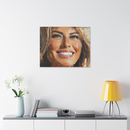 Melania Trump Smiling Portrait Canvas Art