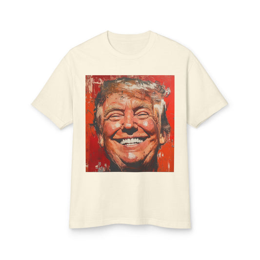 Humorous Unisex Tee - Smiling Donald Trump Art