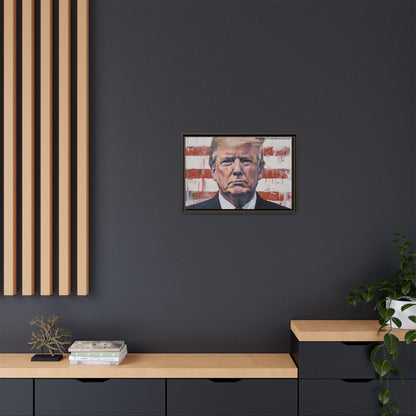 Patriotic Framed Canvas Art - Donald Trump Portrait