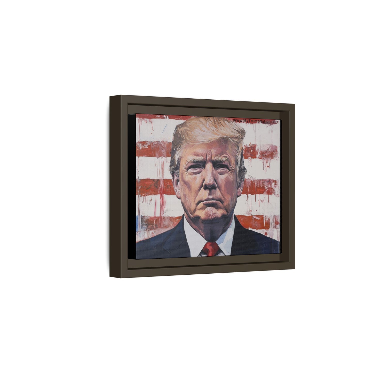 Patriotic Framed Canvas Art - Donald Trump Portrait