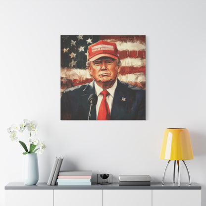 Patriotic Matte Canvas Art - Trump 2024 Wall Decor