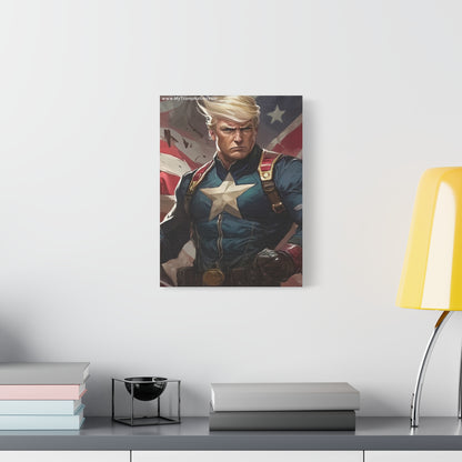 Donald Trump Patriotic Superhero Canvas Art