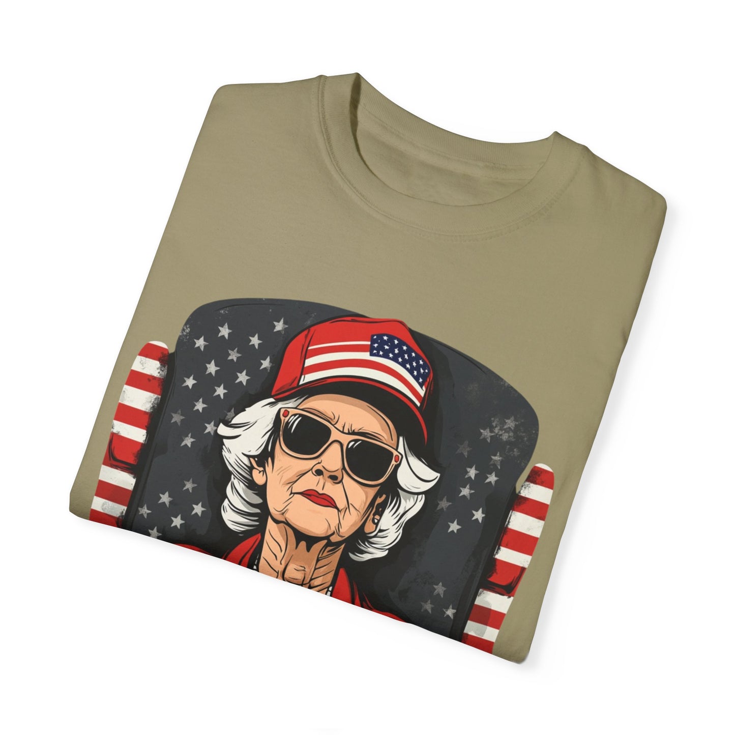Patriotic Grandma T-Shirt - Unisex Garment-Dyed Tee for Independence Day