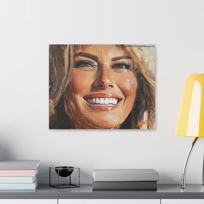 Melania Trump Smiling Portrait Canvas Art
