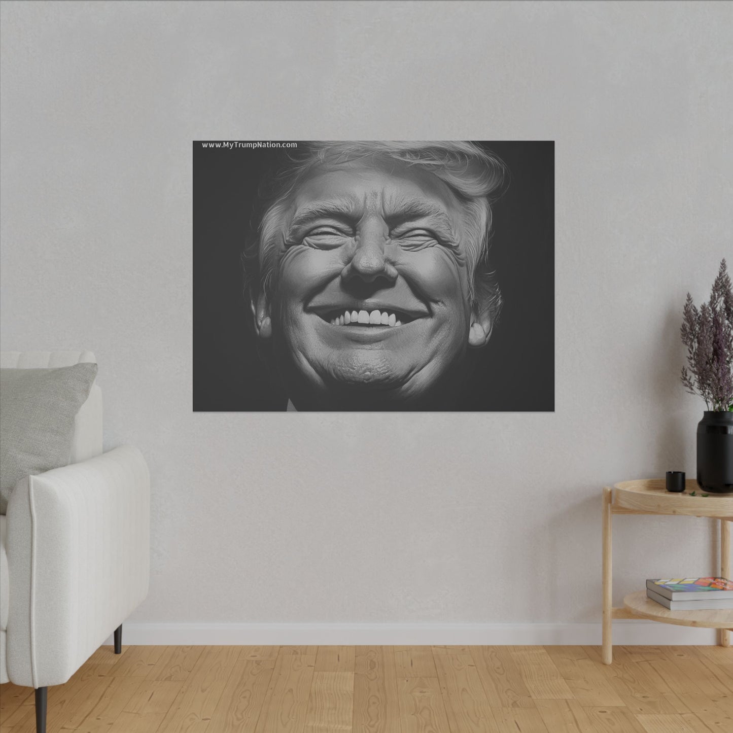 Donald Trump Black & White Canvas Art