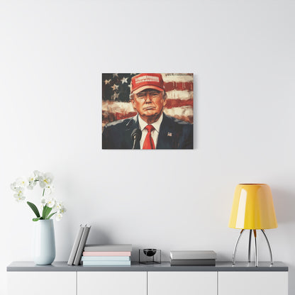 Patriotic Matte Canvas Art - Trump 2024 Wall Decor