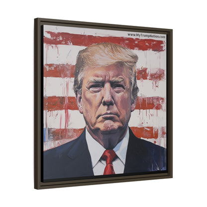 Patriotic Framed Canvas Art - Donald Trump Portrait
