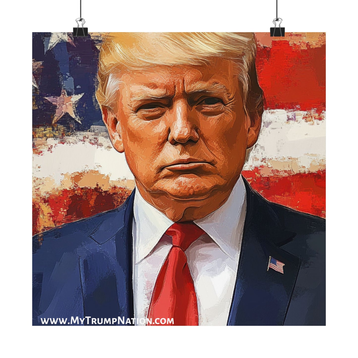 Patriotic Matte Vertical Poster - Bold Trump Artwork