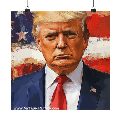 Patriotic Matte Vertical Poster - Bold Trump Artwork