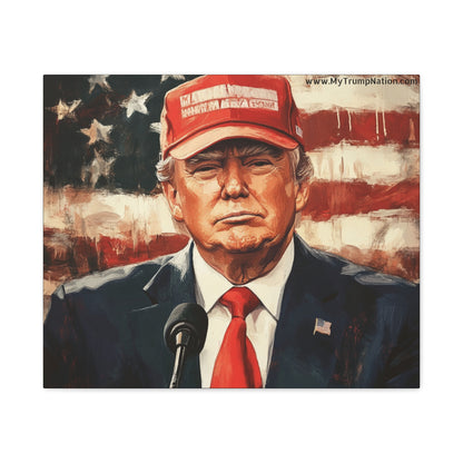 Patriotic Matte Canvas Art - Trump 2024 Wall Decor
