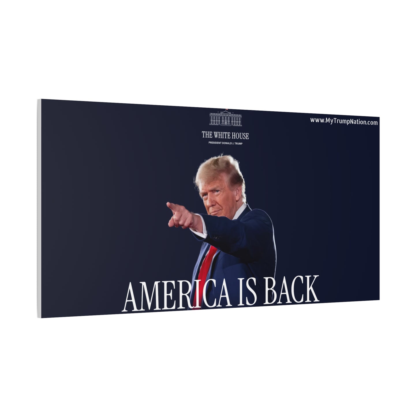 Matte Canvas Wall Art - "America Is Back" featuring Trump