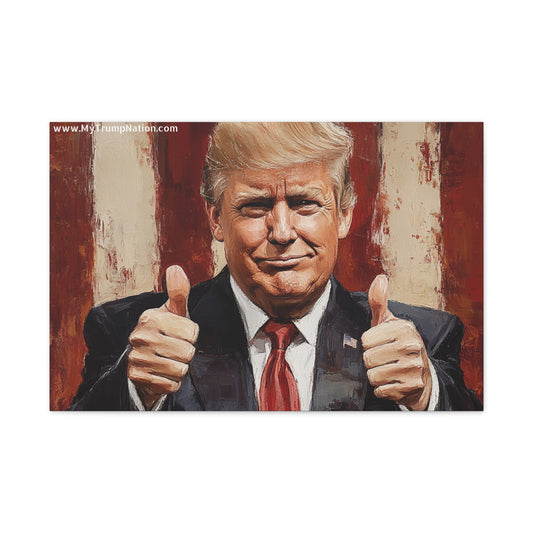 Patriotic Canvas Wall Art - Trump Thumbs Up