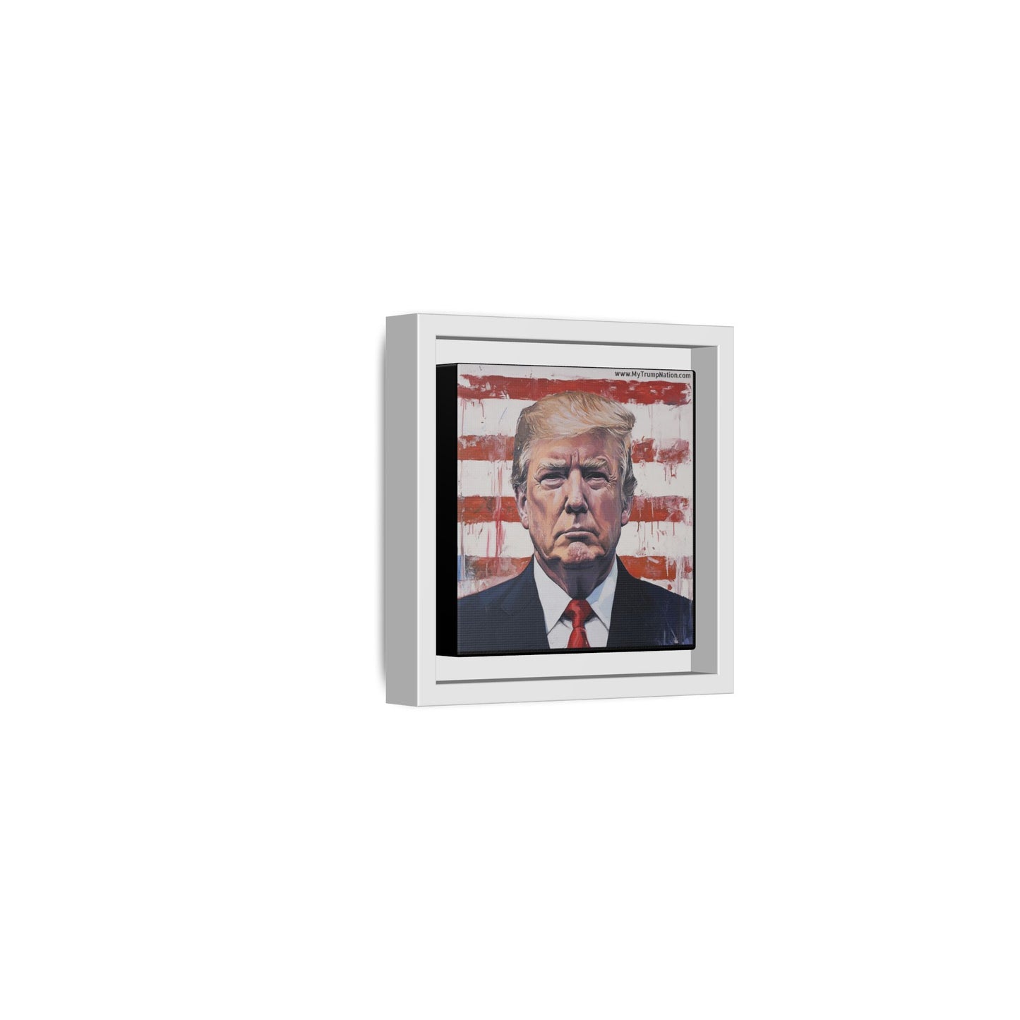 Patriotic Framed Canvas Art - Donald Trump Portrait