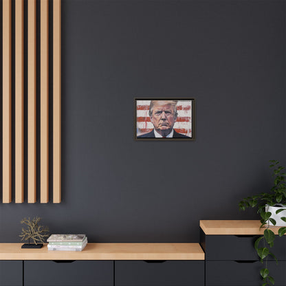 Patriotic Framed Canvas Art - Donald Trump Portrait