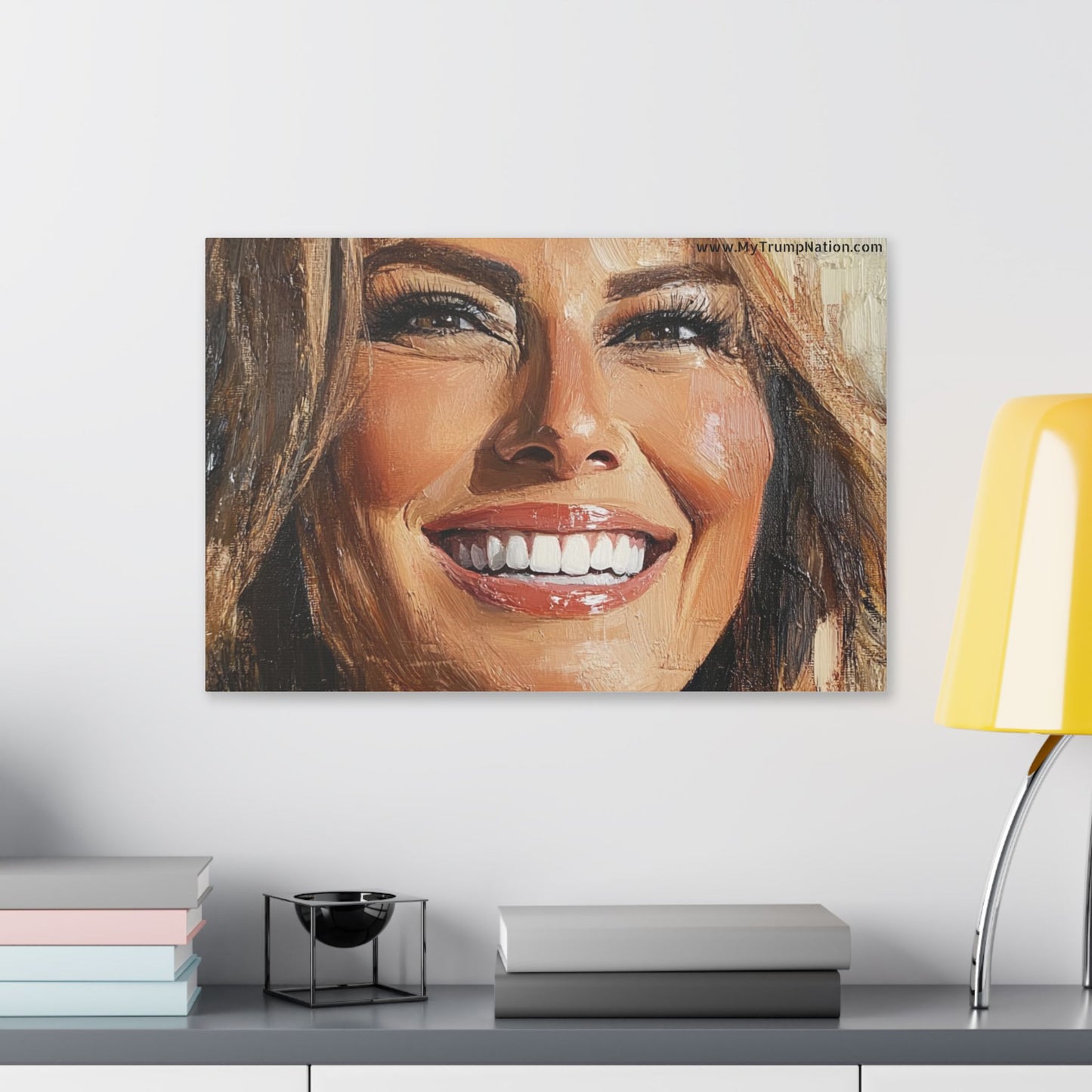 Melania Trump Smiling Portrait Canvas Art