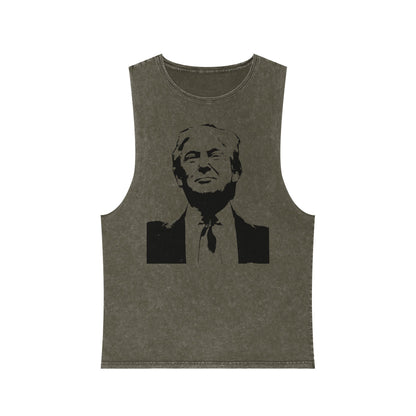 Unisex Stonewash Tank Top - Vintage Style Trump Graphic