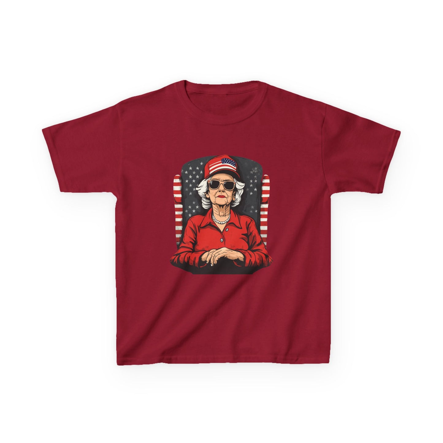 Patriotic Grandma Kids Heavy Cotton™ Tee - Fun Retro Style for Fourth of July Celebrations