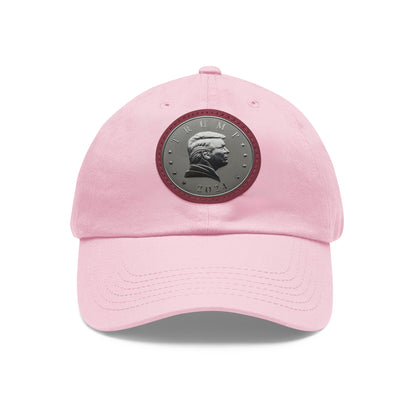 Dad Hat with Leather Patch (Round)