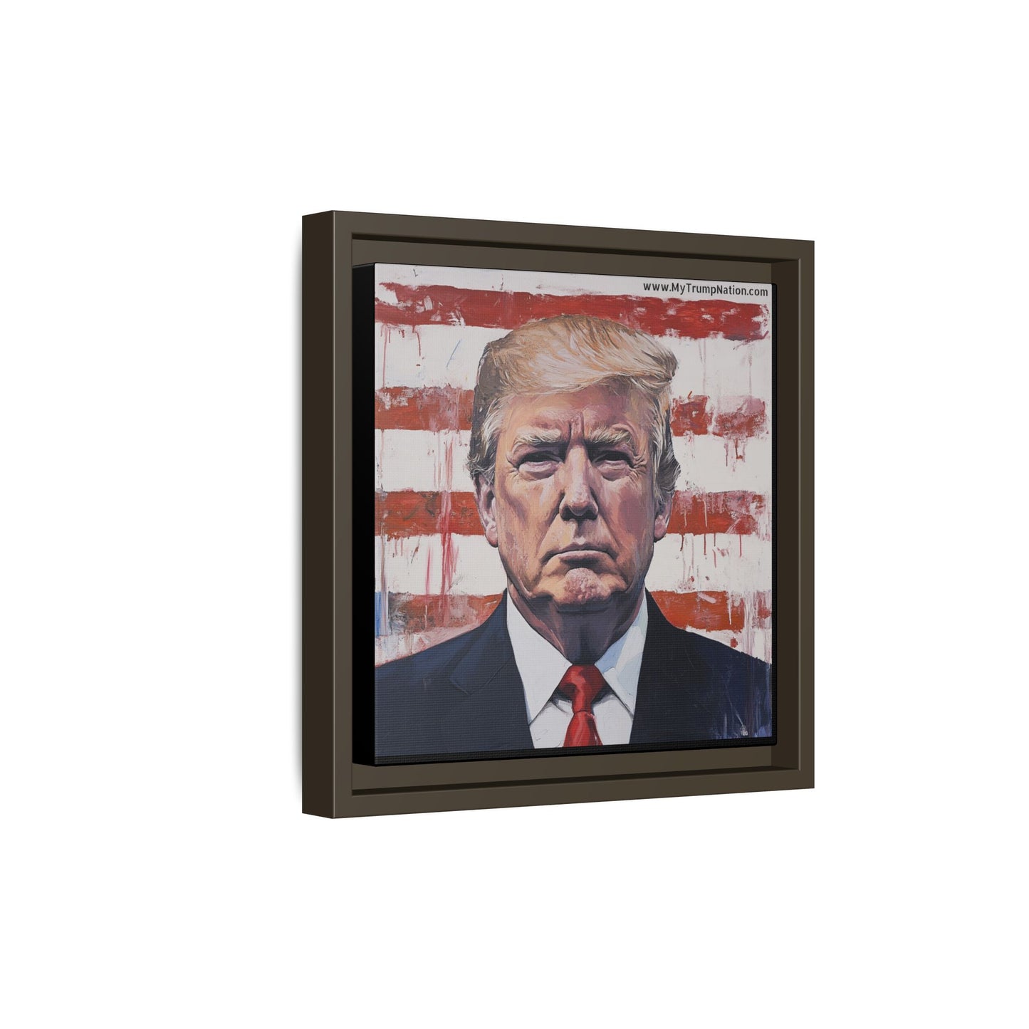 Patriotic Framed Canvas Art - Donald Trump Portrait