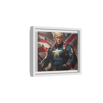 Donald Trump Patriotic Superhero Framed Canvas