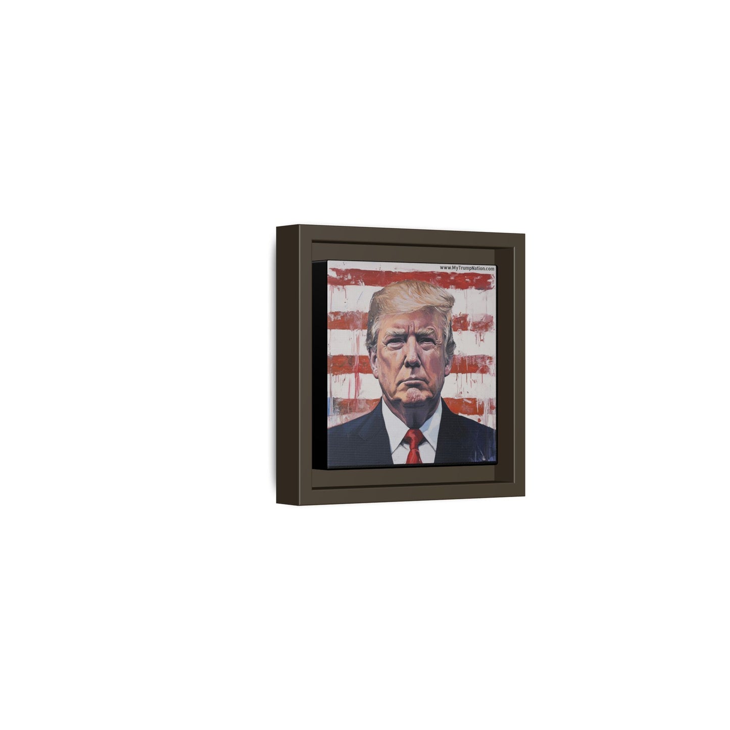 Patriotic Framed Canvas Art - Donald Trump Portrait