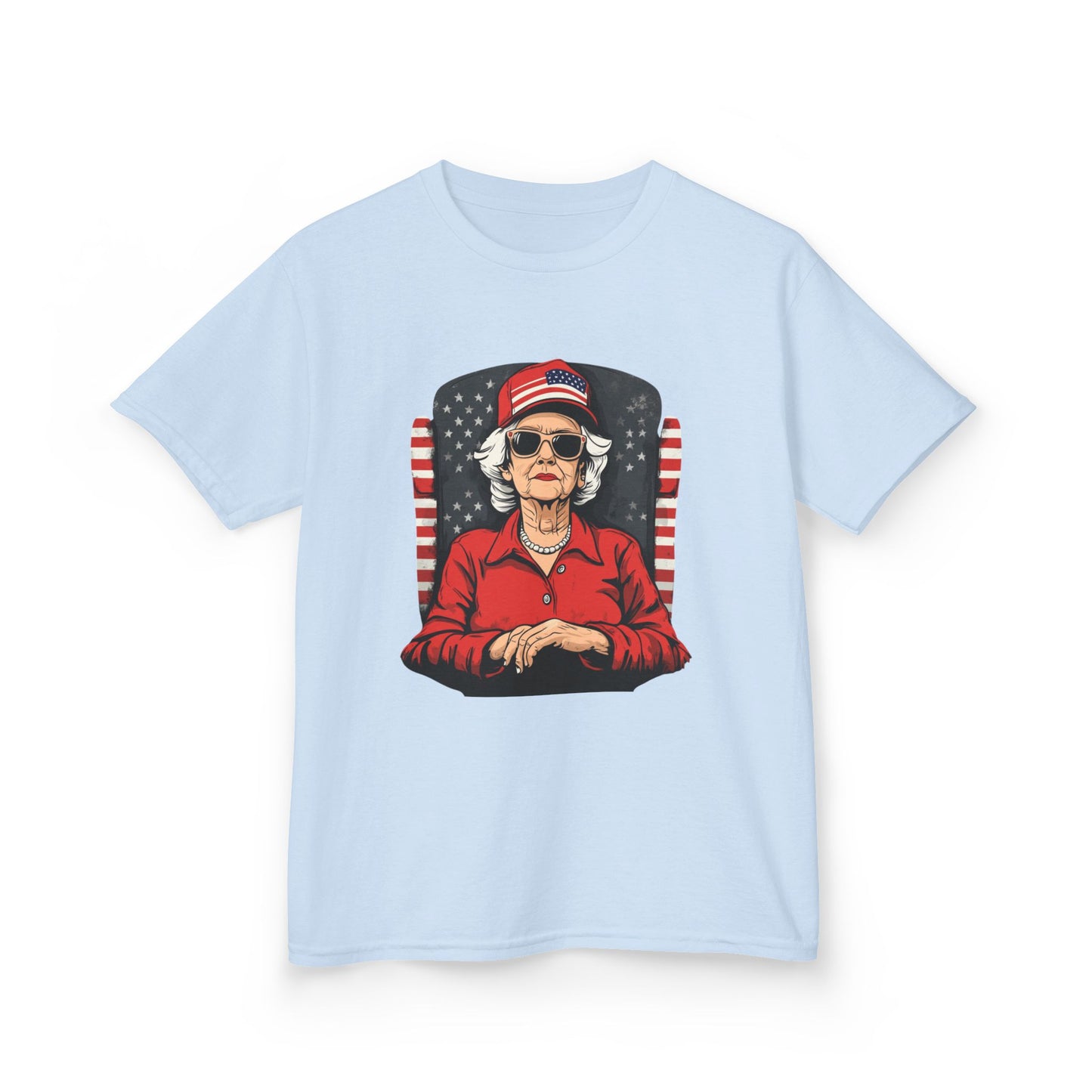 Patriotic Grandma Kids Heavy Cotton™ Tee - Fun Retro Style for Fourth of July Celebrations