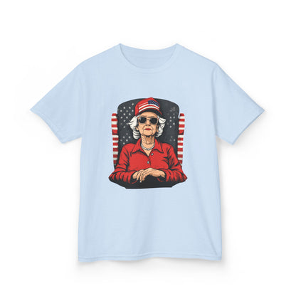 Patriotic Grandma Kids Heavy Cotton™ Tee - Fun Retro Style for Fourth of July Celebrations