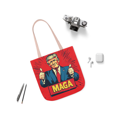 MAGA Canvas Tote Bag with Colorful Straps