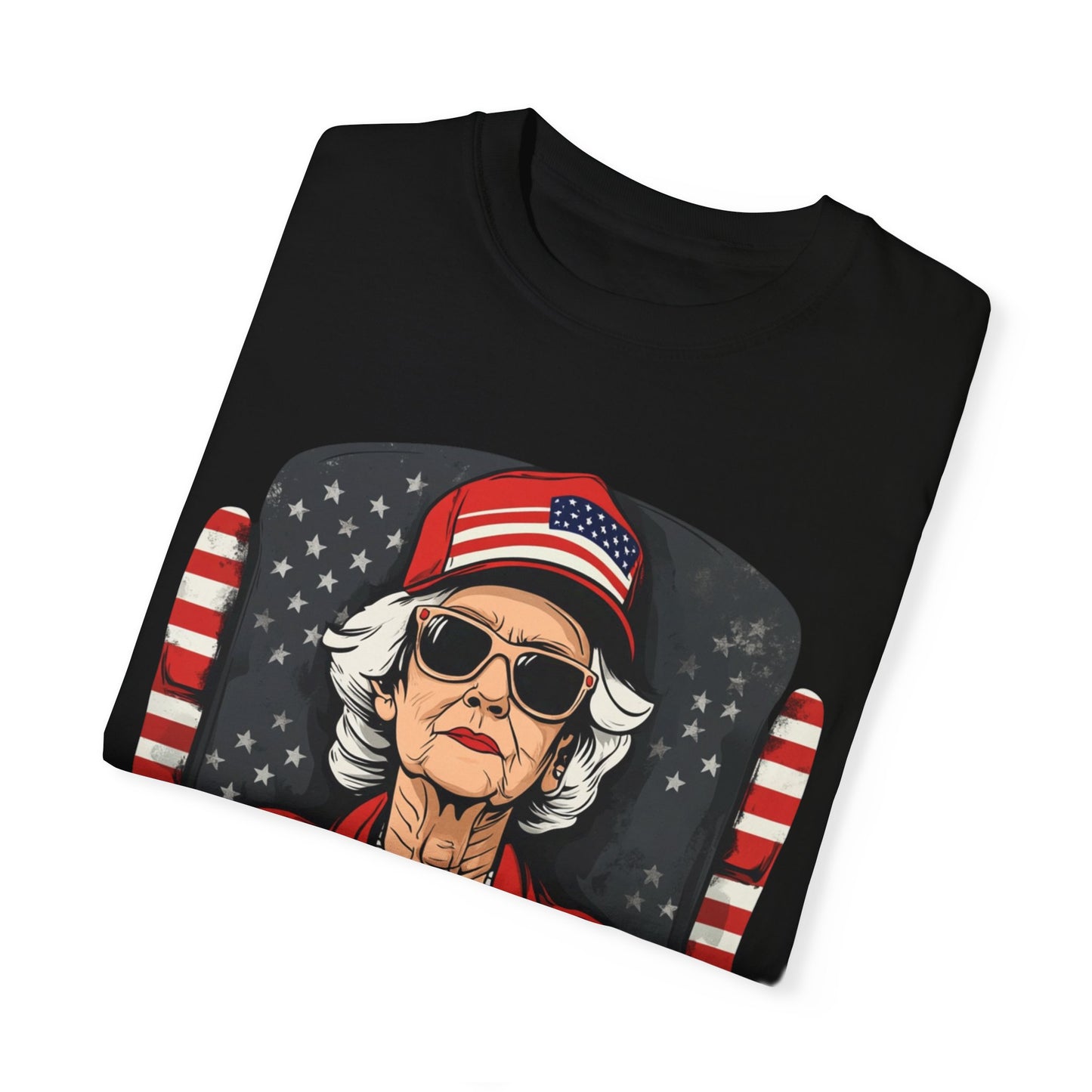 Patriotic Grandma T-Shirt - Unisex Garment-Dyed Tee for Independence Day