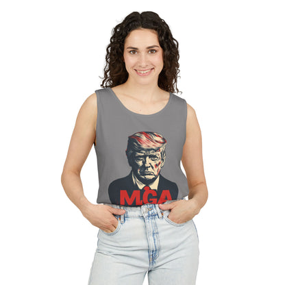 Unisex Garment-Dyed Tank Top - MAGA Graphic Tee for Political Enthusiasts