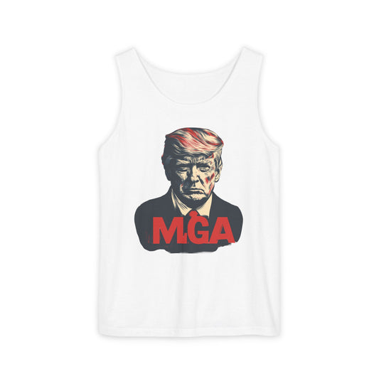 Unisex Garment-Dyed Tank Top - MAGA Graphic Tee for Political Enthusiasts