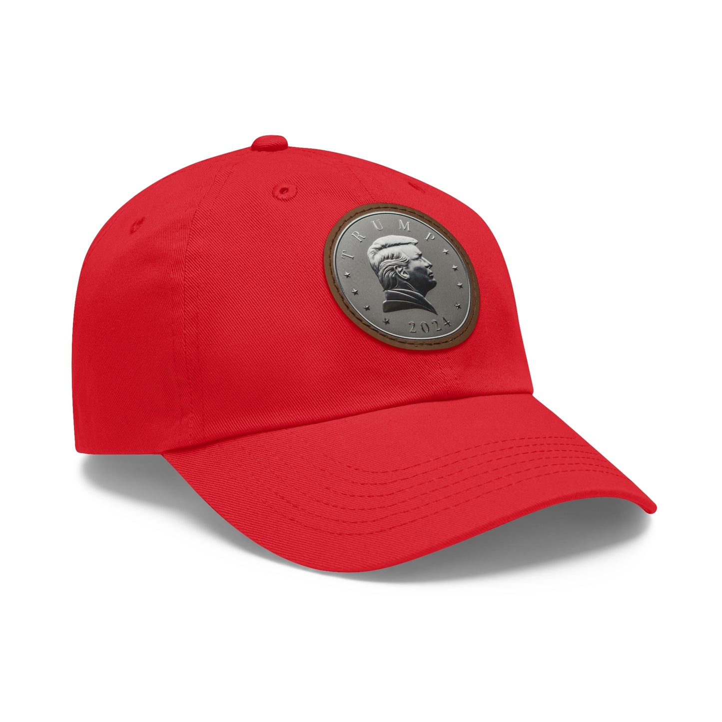 Dad Hat with Leather Patch (Round)