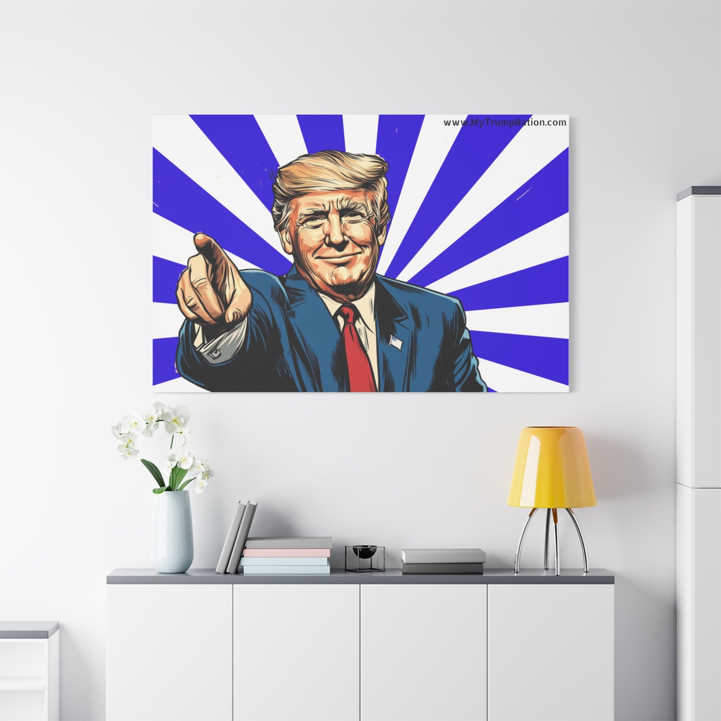 Political Canvas Art - Vintage Trump Design 12x8"