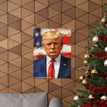 Patriotic Matte Vertical Poster - Bold Trump Artwork