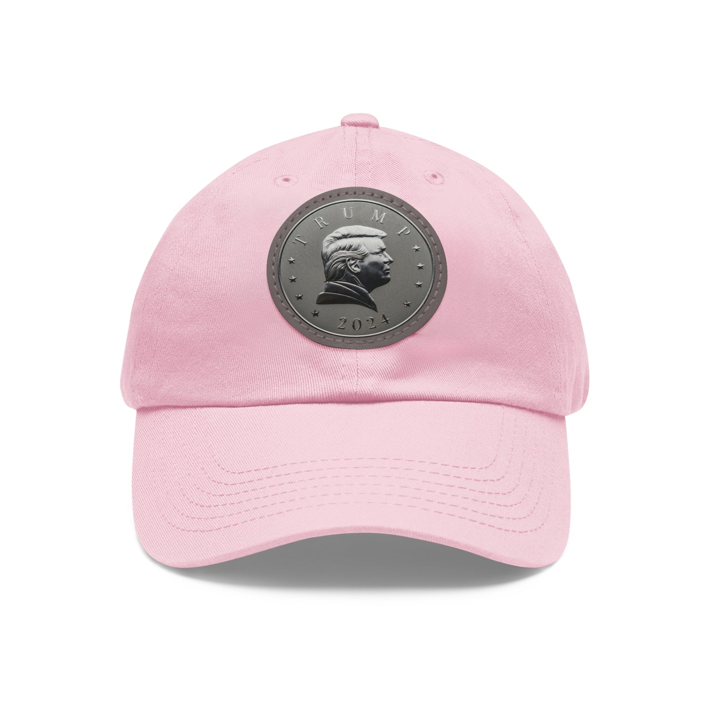 Dad Hat with Leather Patch (Round)