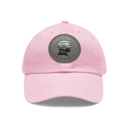 Dad Hat with Leather Patch (Round)