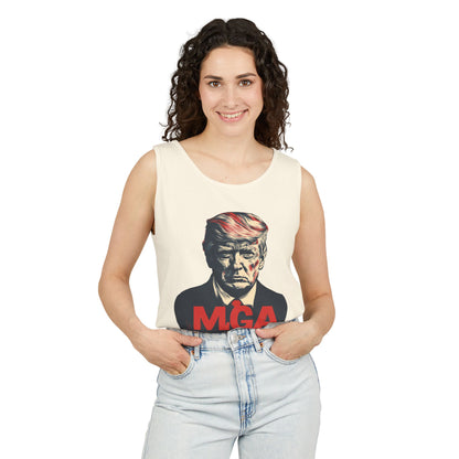 Unisex Garment-Dyed Tank Top - MAGA Graphic Tee for Political Enthusiasts