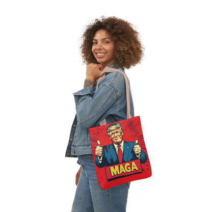 MAGA Canvas Tote Bag with Colorful Straps