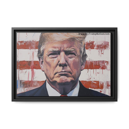 Patriotic Framed Canvas Art - Donald Trump Portrait